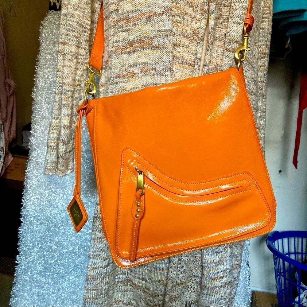 Mark & James/Badgley Mischka Patent Leather Crossbody Bag pumpkin 🎃 Orange